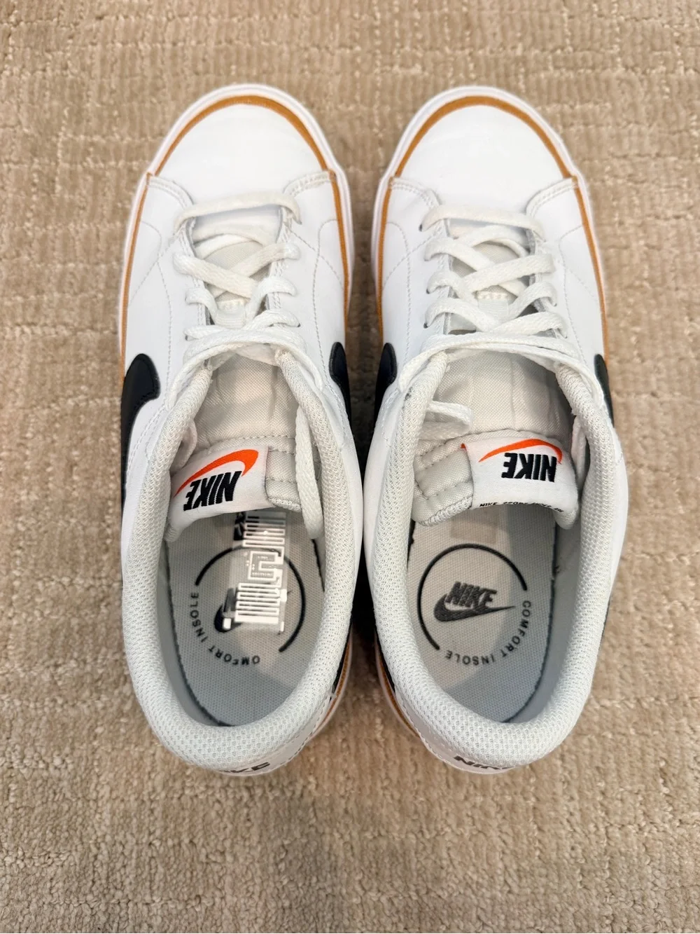 Nike Court Legacy Sneaker - white, tan, black